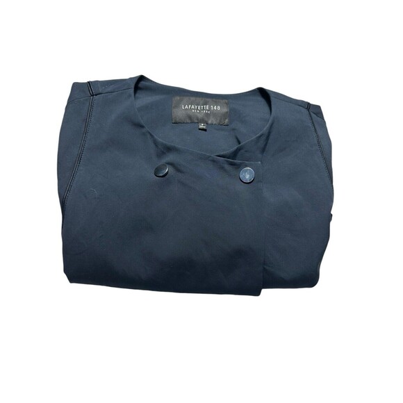 $598 LAFAYETTE 148 Size 6 Women’s Navy Blue Stretch Jacket Top Seamed Snaps #D12 - Picture 8 of 9